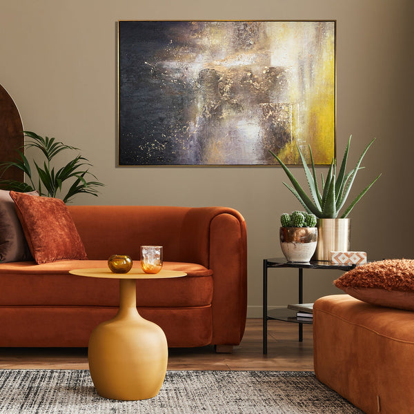 Abstract Painting "The Universe" – Modern Canvas Artwork with Gold and Dark Accents