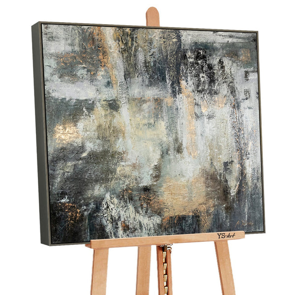 Abstract Handmade Canvas Painting with Frame for Wall Decor "Weightlessness"