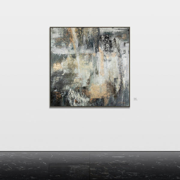 Abstract Handmade Canvas Painting with Frame for Wall Decor "Weightlessness"