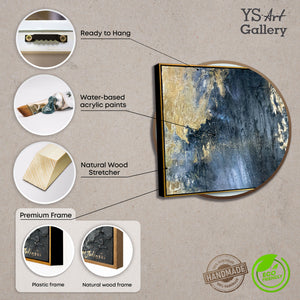 Abstract canvas painting "Reflections" with frame 180x60 cm