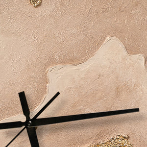 Unique Hand-Painted Wall Clock – Desert Landscape Sand, Brown & Gold, 35×35 cm