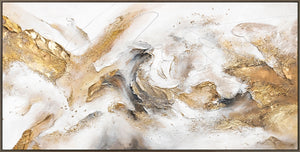 "Handmade Painting with Frame 'Consonance' – Abstract Art with Gold"