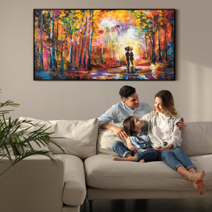 Framed Acrylic Art "Romance" – Hand-Painted Autumn Art