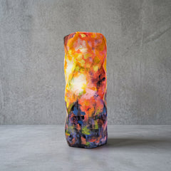 Keramikvase handbemalt, farbstark, 26 cm