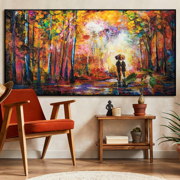 framed wall art for living room umbrella rain painting