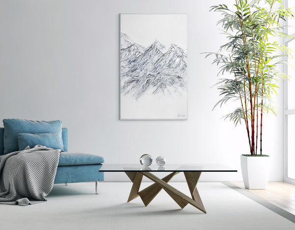 framed wall paintings abstract mountain art