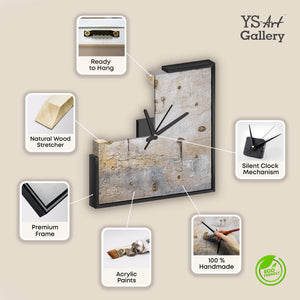 Handgemalte Wohnzimmer Deko – Betonstruktur im Loft-Stil – 35×35 cm