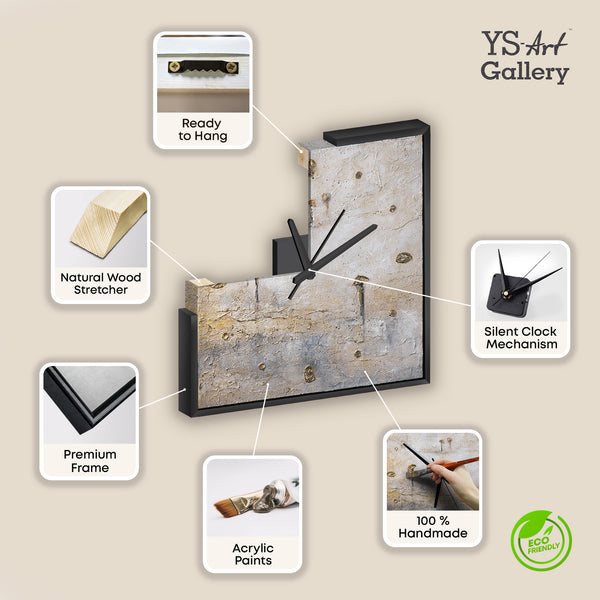 Handgemalte Wohnzimmer Deko – Betonstruktur im Loft-Stil – 35×35 cm