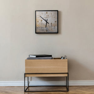 Handgemalte Wohnzimmer Deko – Betonstruktur im Loft-Stil – 35×35 cm