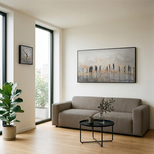 Handgemalte Wohnzimmer Deko – Betonstruktur im Loft-Stil – 35×35 cm