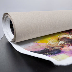 Handgemaltes Acrylgemälde auf Leinwand, zusammengerollt
