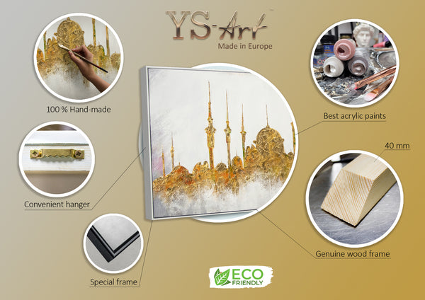 Infographic of art painting Mosque