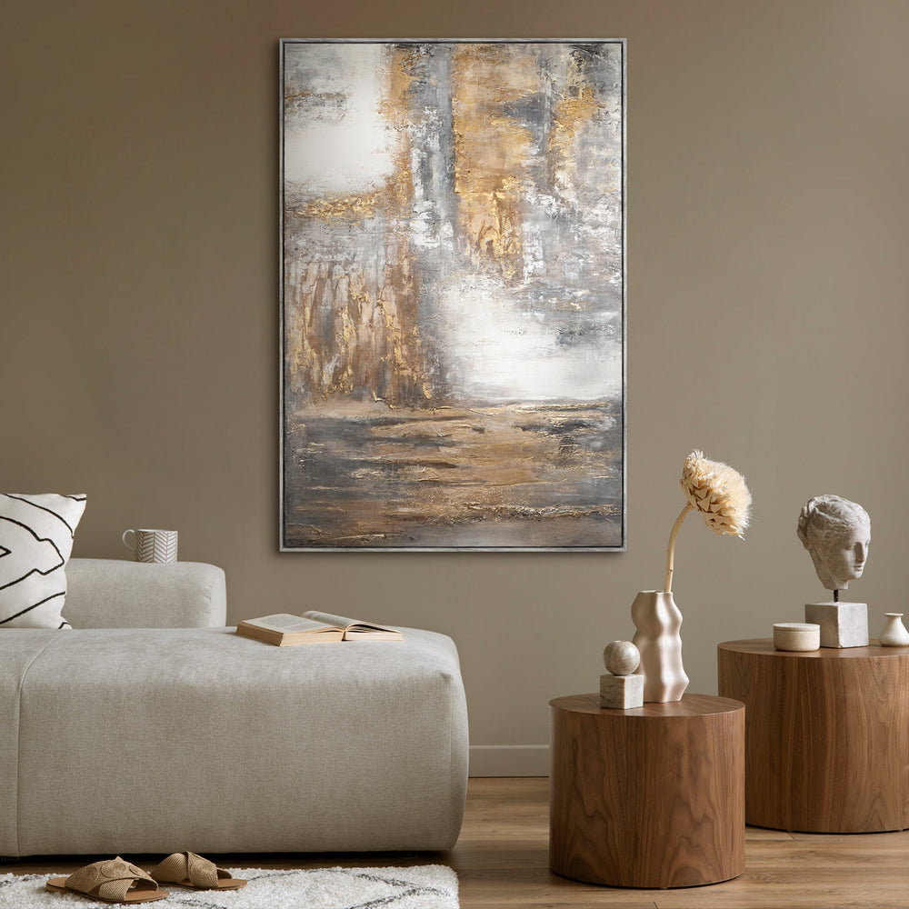 "Dawn" Hand-Painted Acrylic Artwork with Frame – Abstract Canvas for Living Room