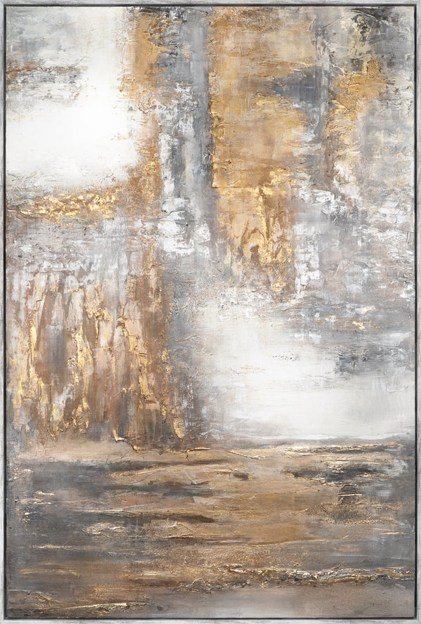 Large Painting "Dawn" – Abstract Painting with Gold Accents