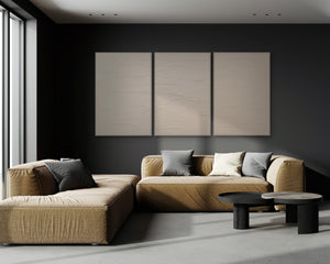 Cream Wall Art Framed in Japandi Texture – Ivory Form