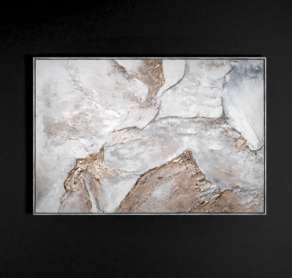 Framed abstract painting in neutral tones "North"