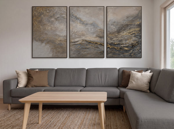 Abstract acrylic painting with frame "Universe"