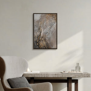 "Universe I" – Hand Painted Gold Relief Framed Art Canvas, 24x16 inches