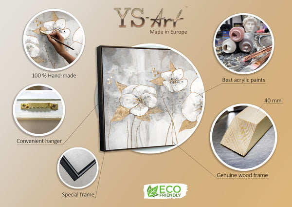 Infographic of art painting Golden flowers