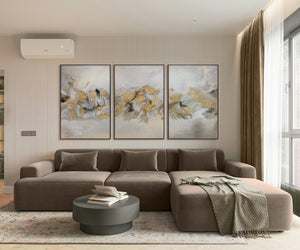Hand-painted large painting "Line of Happiness" with frame 200x100 cm
