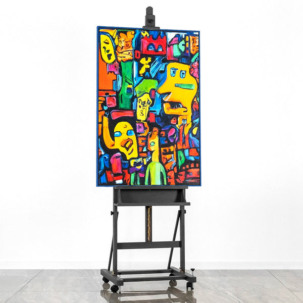 Modern art acrylic painting with frame "Mosaic of identity"