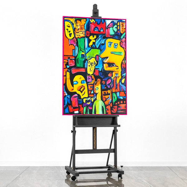 Modern art acrylic painting with frame "Mosaic of identity"