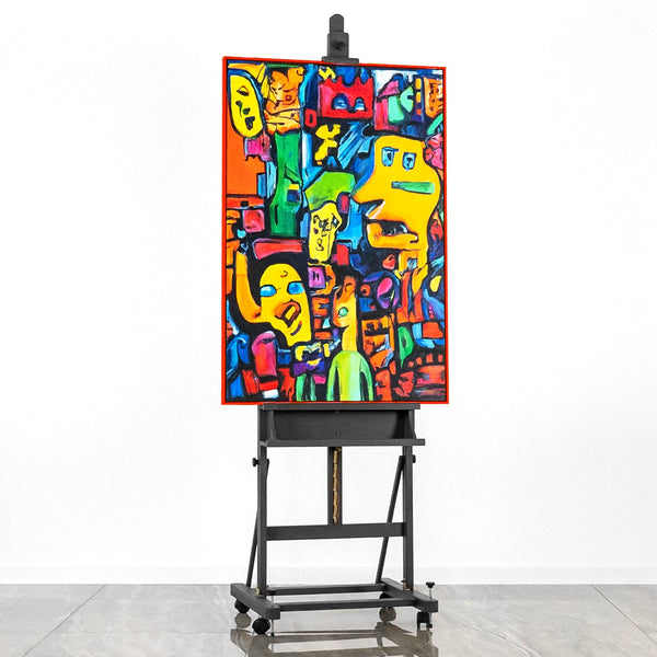 Modern art acrylic painting with frame "Mosaic of identity"