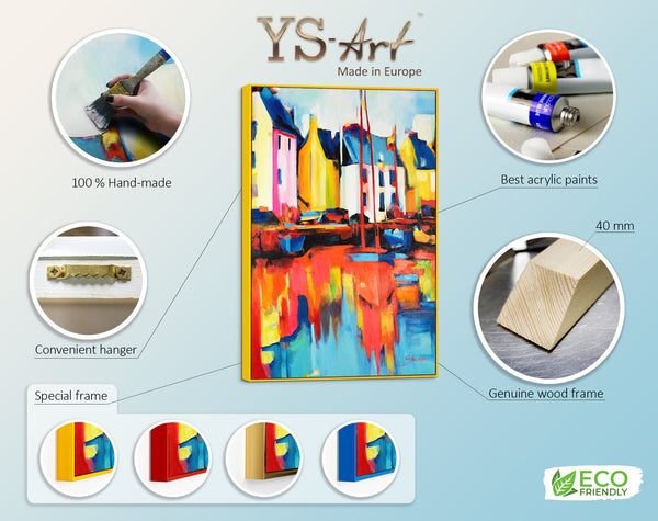 Infographic of art painting Yachts and mooring