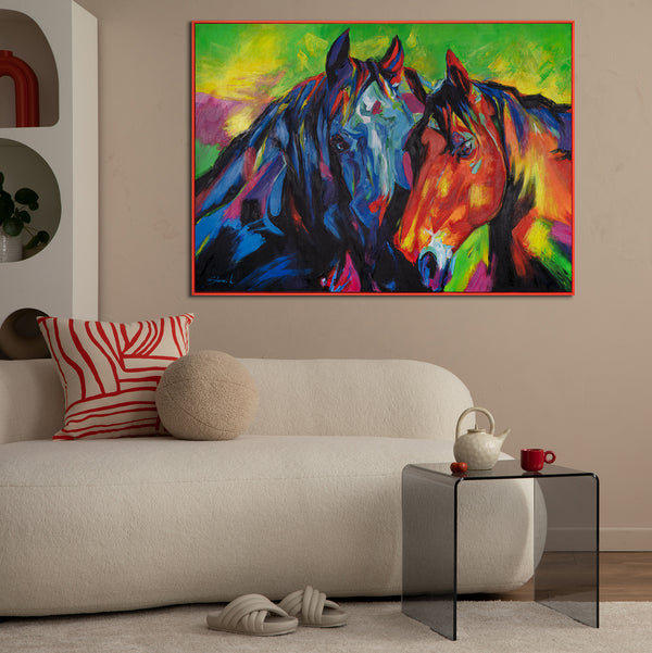 acrylic paintings for sale colorful horses