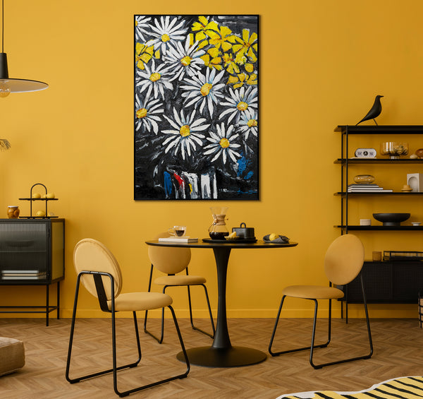 framed flower wall art for dining room