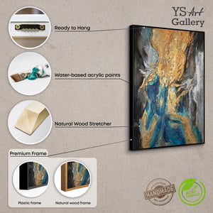 Framed textured acrylic painting on canvas "Abstract symphony"