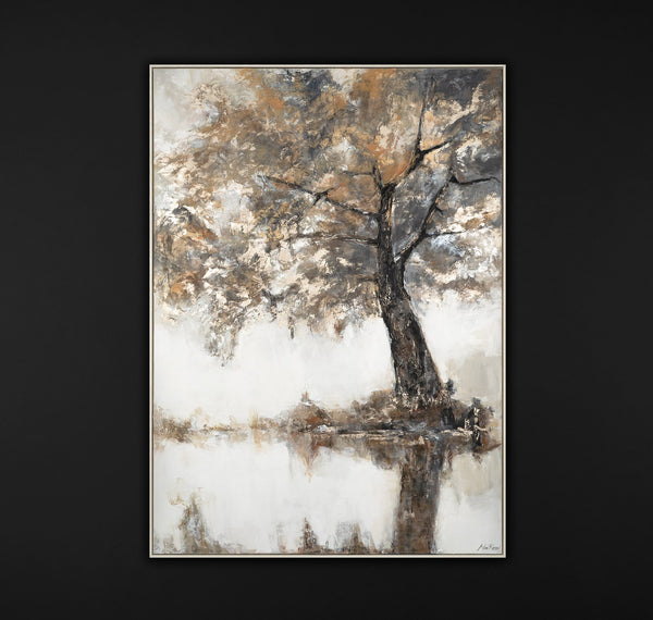 Elegant abstract painting on canvas "Lyrical tree"