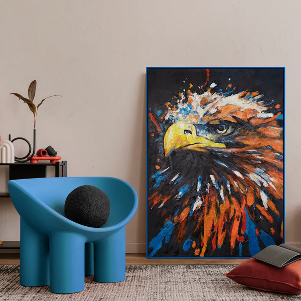 Framed acrylic painting for living room "Majesty of the eagle"