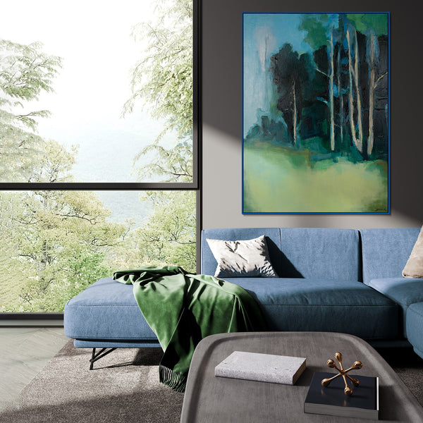 Painting on canvas framed wall art "Forest Composition"