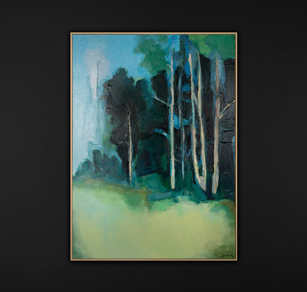 Painting on canvas framed wall art "Forest Composition"