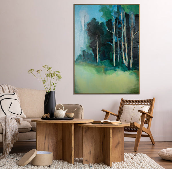 Painting on canvas framed wall art "Forest Composition"