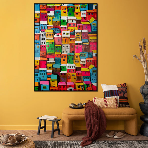 Bright abstract painting on canvas "Urban abstraction"