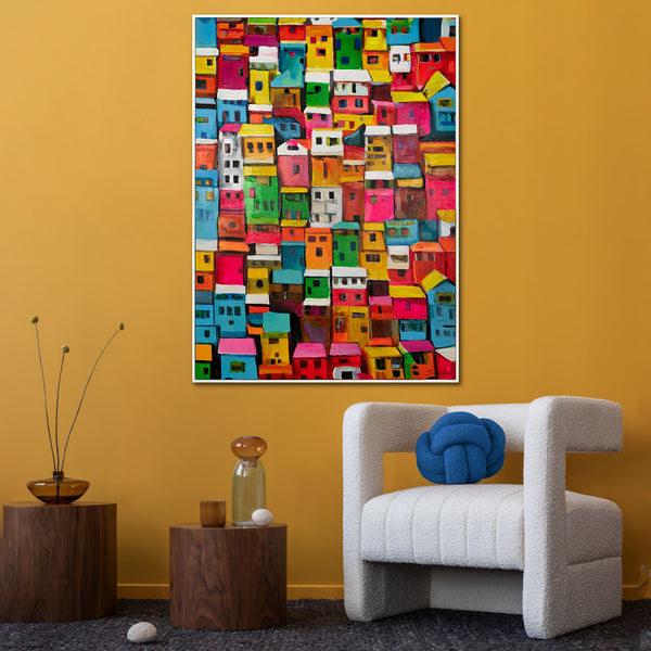 Bright abstract painting on canvas "Urban abstraction"