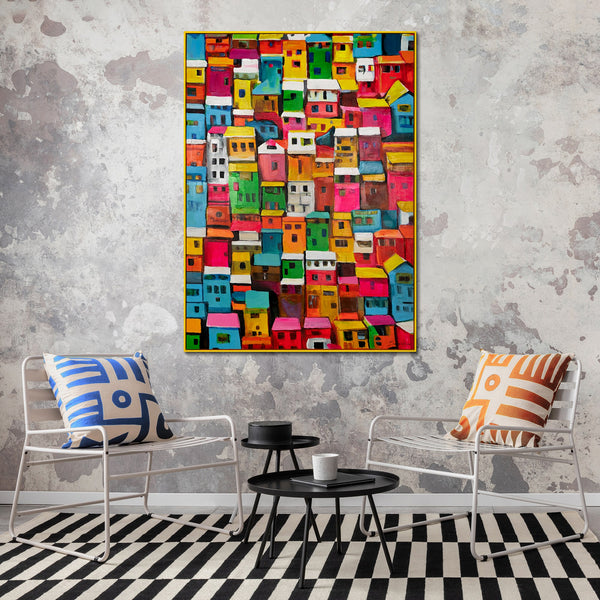 Bright abstract painting on canvas "Urban abstraction"