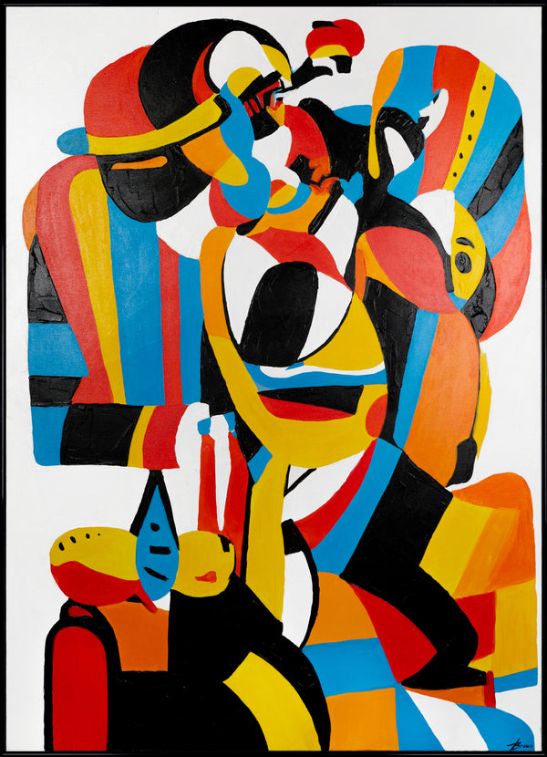 Colorful Abstract Art "Vivid Expression" – Hand-Painted Canvas Wall Art for Living Room
