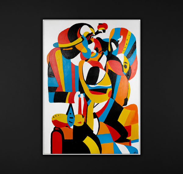 Bright abstract painting on canvas "Expression of Forms"