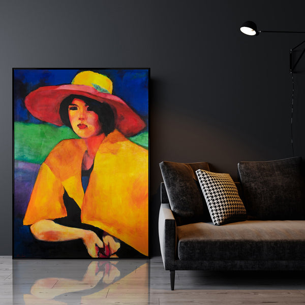 Hand-painted modern canvas for living room "Femininity"