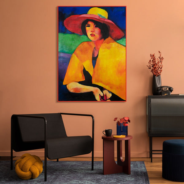 Hand-painted modern canvas for living room "Femininity"