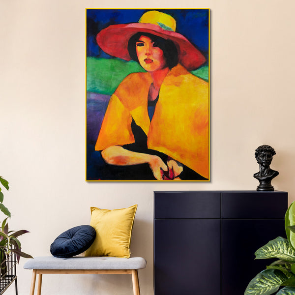 Hand-painted modern canvas for living room "Femininity"