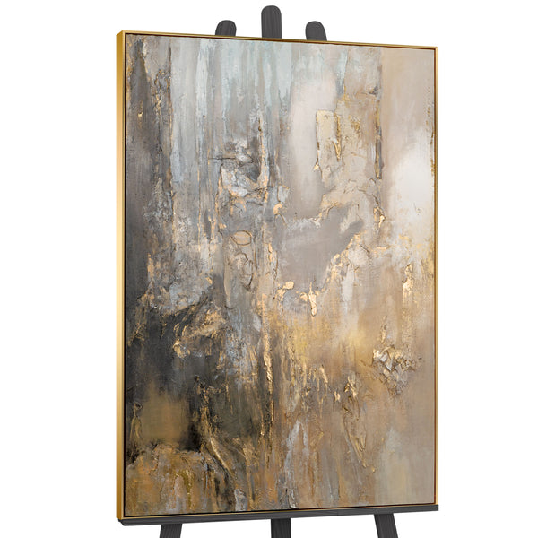 Elegant modern canvas art, featuring rich textures and gold accents, perfect for contemporary interior wall decoration