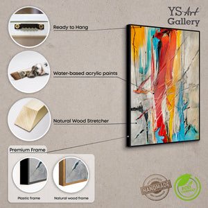 Hand-painted pictures "Colorful Harmonies" with frame wall decoration living room