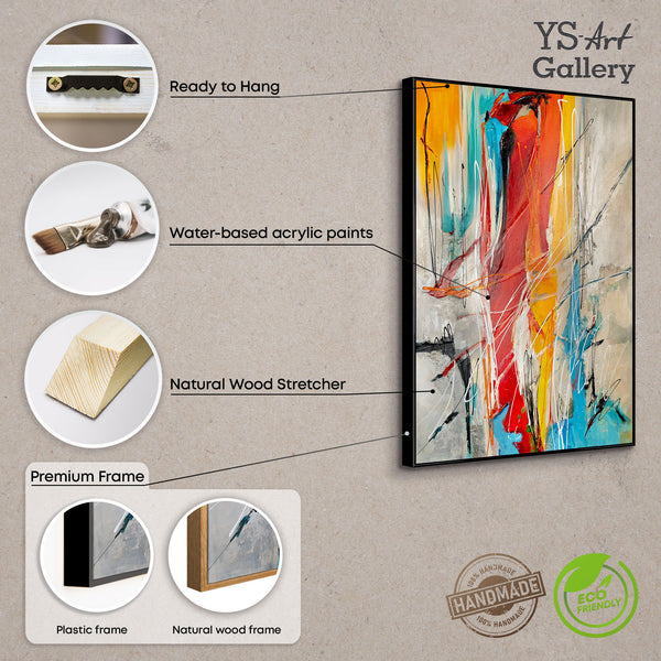 Hand-painted pictures "Colorful Harmonies" with frame wall decoration living room