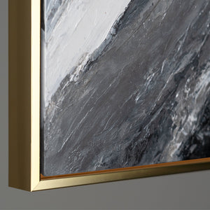 Abstract art "Golden Symphony" with frame wall decoration living room