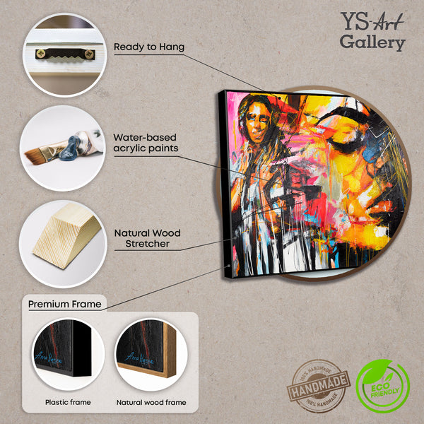 Pictures on canvas "Symphony of Colors" with frame wall decoration living room