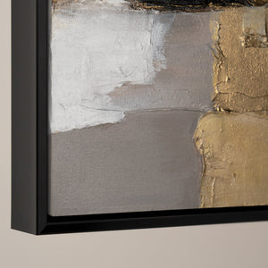 Modern art "Golden Fragments" with frame famous paintings